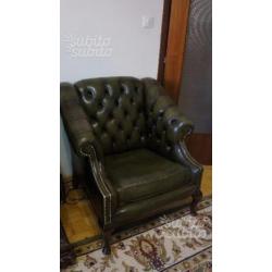 Coppia divano e sedia CHESTERFIELD vintage