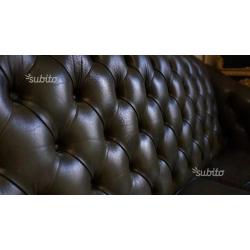 Coppia divano e sedia CHESTERFIELD vintage