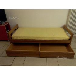 Letto singolo con cassetti