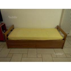 Letto singolo con cassetti