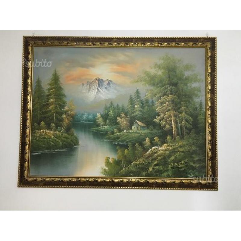 Quadro paesaggio sul lago